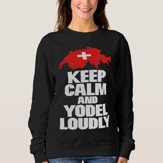 Keep calm and yodel folklore lovers novelty t shirt (Framsida)