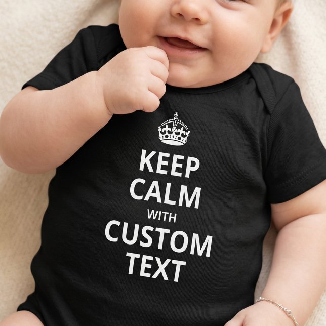 Keep Calm Anpassat Citat Mall Baby Bodysuit T Shirt (Skapare uppladdad)