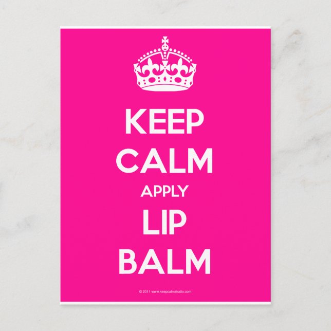 Keep-Calm-Apply-Lip-Balm.pdf Vykort (Framsida)