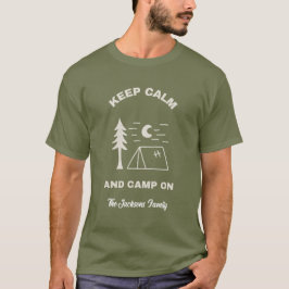 Keep Calm & Camp On Camping Outdoors Mens T-shirt