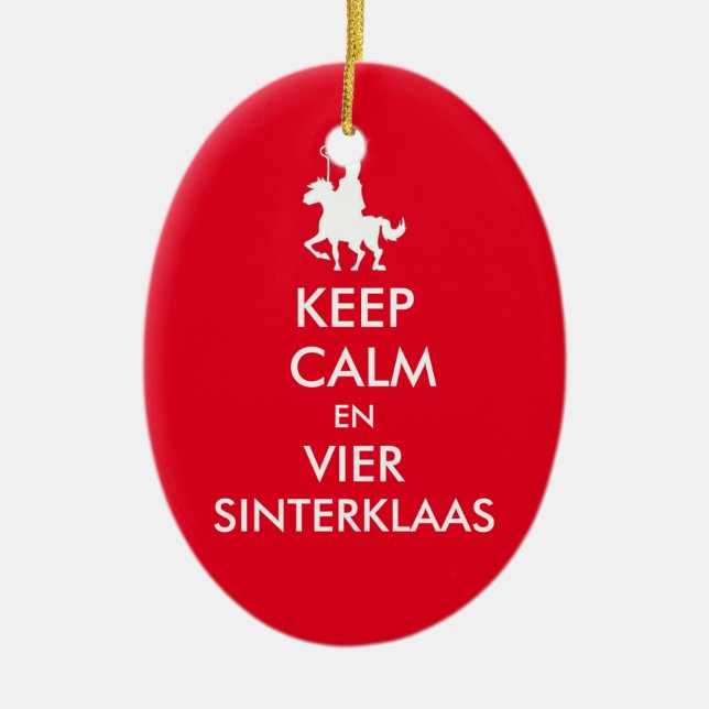 Keep Calm en Vier Sinterklaas Ornament (Framsidan)
