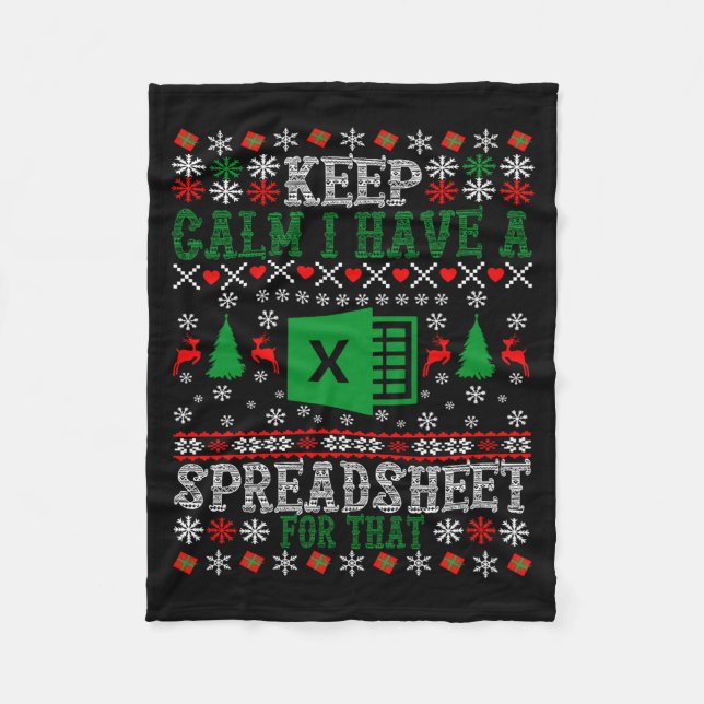 Keep Calm I Have A Spreadsheet For That Christmas  Fleecefilt (Framsidan)