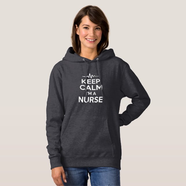 Keep Calm, I’m a Nurse – Funny Nurse T Shirt (Hel framsida)