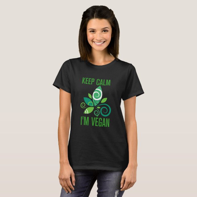 Keep calm i'm végan tee shirt (Hel framsida)
