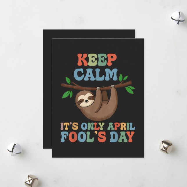 keep calm it's only April fool's day Julkort (Fram/Back In Situ)