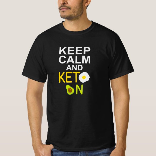 Keep Calm Keto Diet  T Shirt (Framsida)