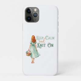 Keep Calm & Knit On iPhone-fodral 
