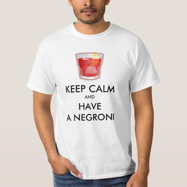 Keep Calm - Negroni Cocktail T Shirt (Framsida)