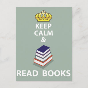 Keep Calm och Läs Böcker vektor Vykort
