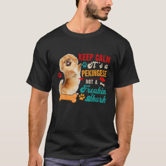 Keep Calm Pekingese Not A Funny Shark Matching Dog T Shirt