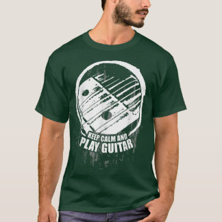 Keep Calm Play Guitar Ukulele Plectron Musician Re T Shirt