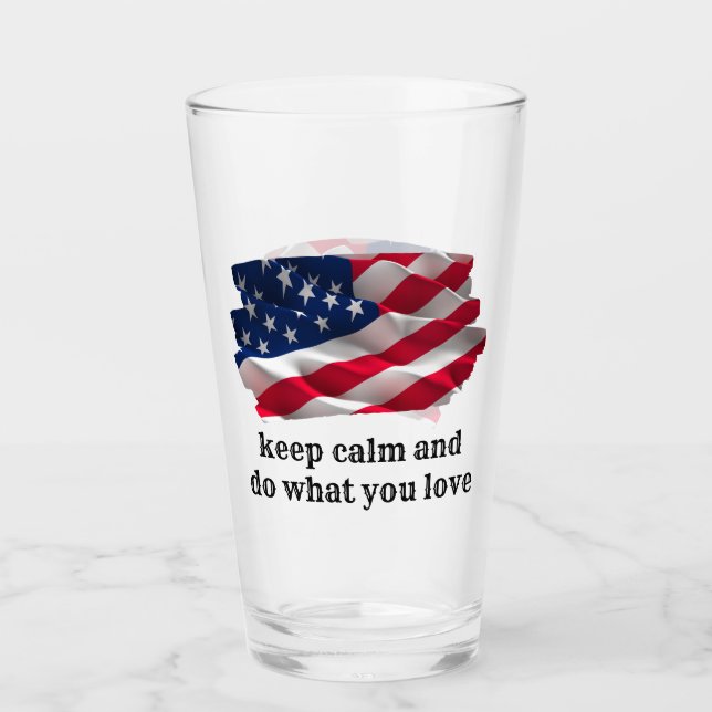 keep calm quote and vibrant american flag glaskopp (Framsida)