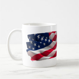 keep calm quote and vibrant american flag kaffemugg