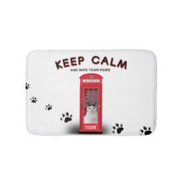 'Keep Calm' Red Phone Booth customizable Badrumsmatta