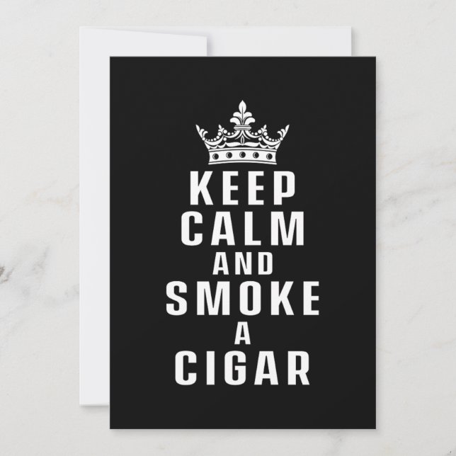 Keep Calm Smoke Cigar Smoker Humidor Cutter Gift Inbjudningar (Framsida)
