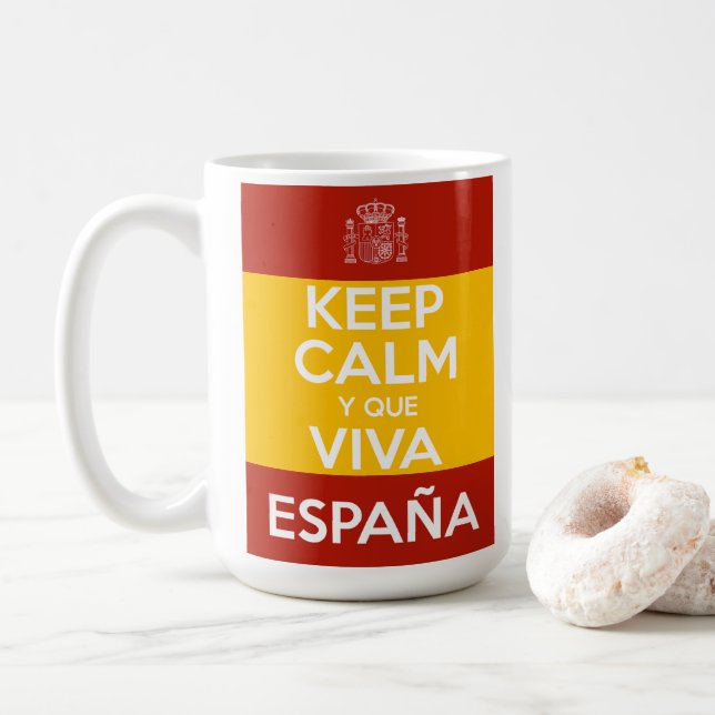 Keep Calm y que viva España Kaffemugg (Med munk)