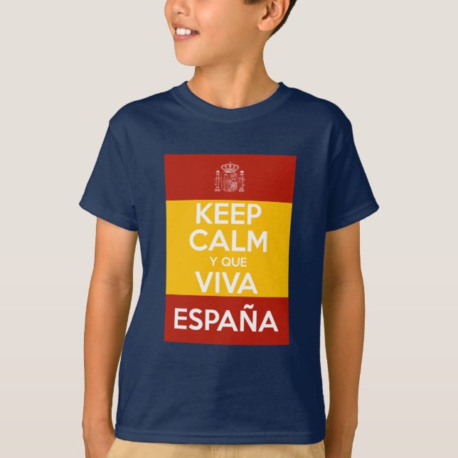 Keep Calm y que viva España T Shirt (Framsida)
