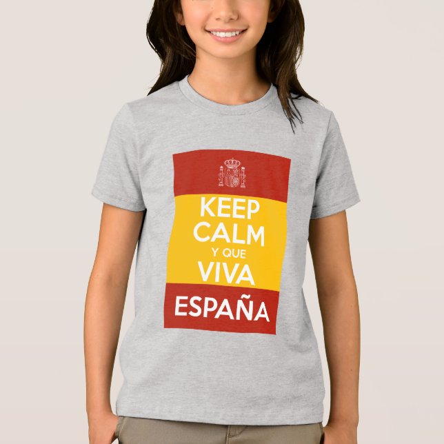 Keep Calm y que viva España T Shirt (Framsida)
