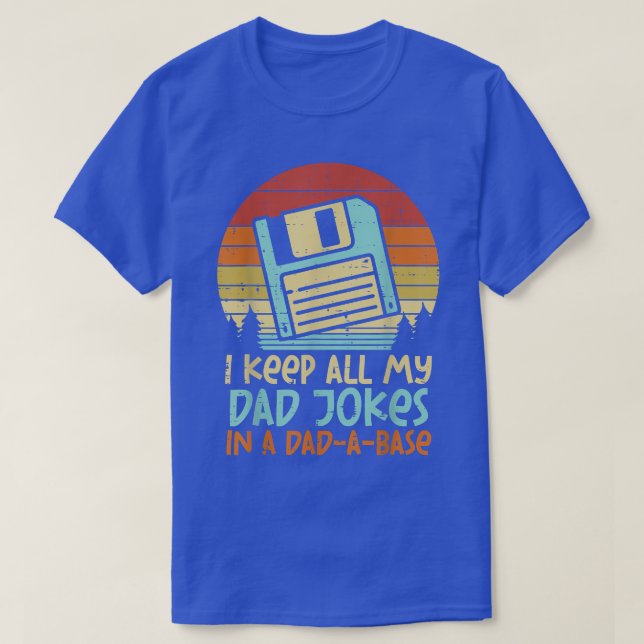 Keep Dad Jokes DadABase Floppy Disk Retro Fathers  T Shirt (Design framsida)
