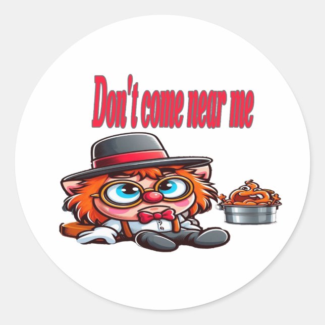 Keep Distance, Runt Klistermärke (Framsida)