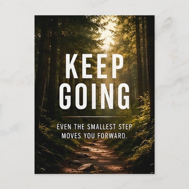 Keep Going Motiverande  Vykort (Framsida)