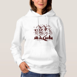 Keep Going Mountain Hoodie – Handritad Geometrisk T Shirt