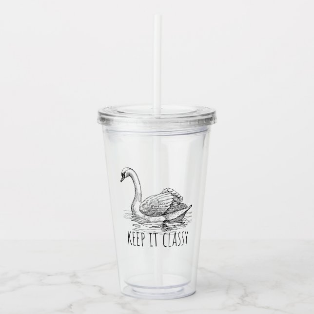 Keep It Classy Elegant Swan Take Away Mugg (Framsida)