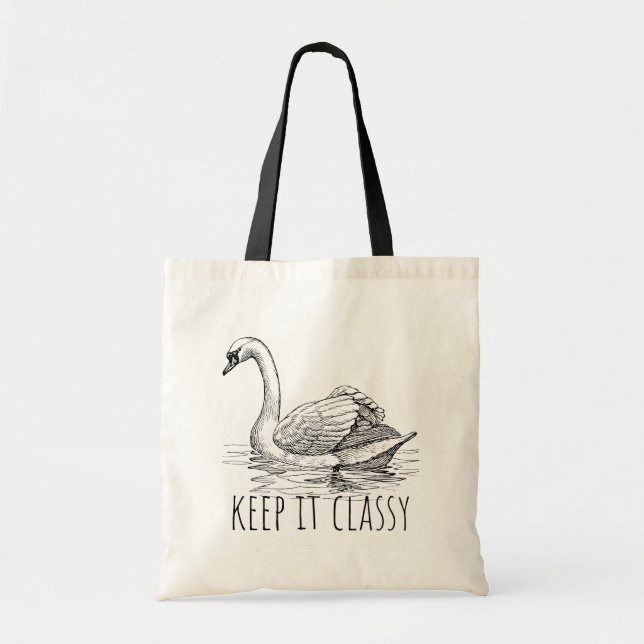 Keep It Classy Elegant Swan Tygkasse (Framsidan)