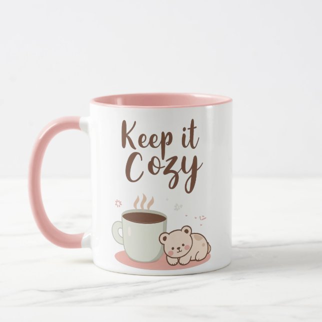 "Keep it Cozy" with Sleepy Bear and Coffee Mugg (Vänster)