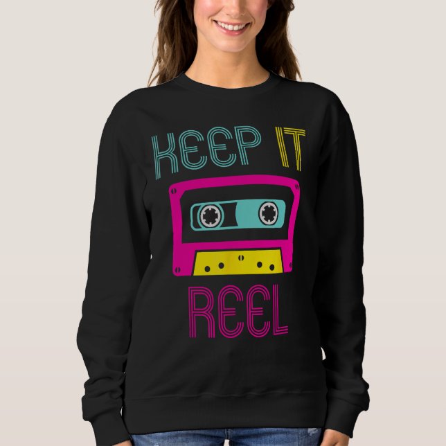 Keep It Reel Audio Cassette Retro Music Format T Shirt (Framsida)