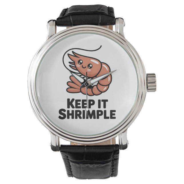 Keep It Shrimple Kawaii Shrimp Armbandsur (Framsida)