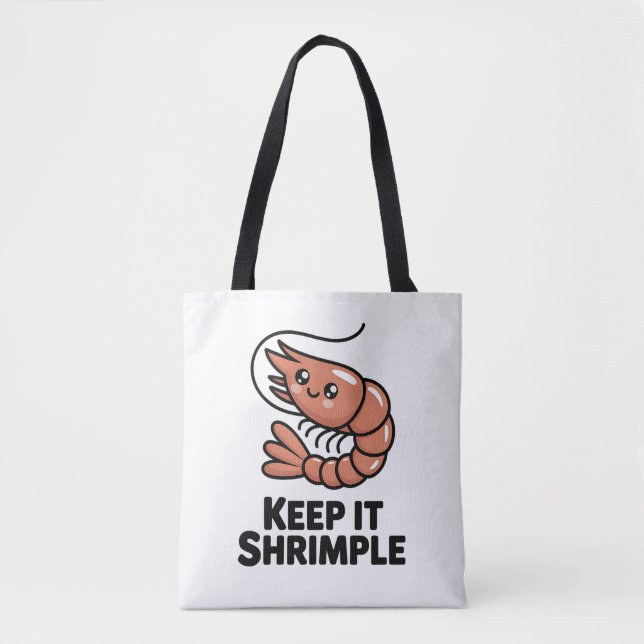 Keep It Shrimple Kawaii Shrimp Tygkasse (Framsida)