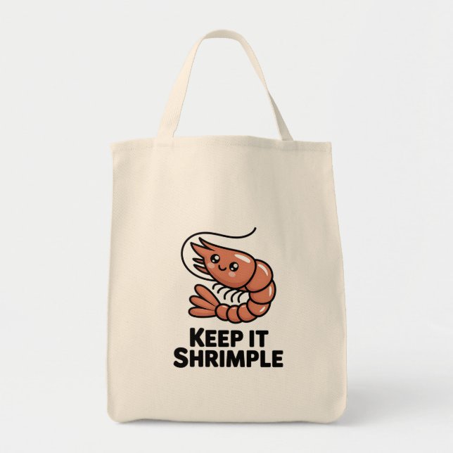 Keep It Shrimple Kawaii Shrimp Tygkasse (Framsidan)