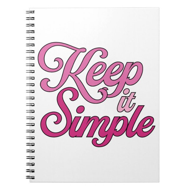 Keep It Simple anteckningsbok (rosa) (Framsidan)