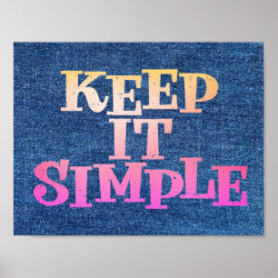 Keep It Simple återställningsdesign Poster