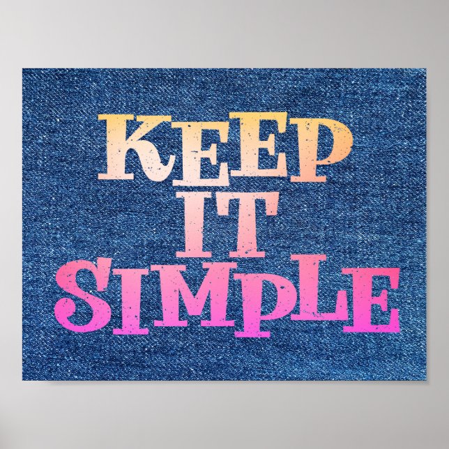 Keep It Simple återställningsdesign Poster (Framsidan)