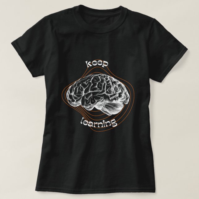 Keep Learning Djärn Svart T-Shirt (Design framsida)