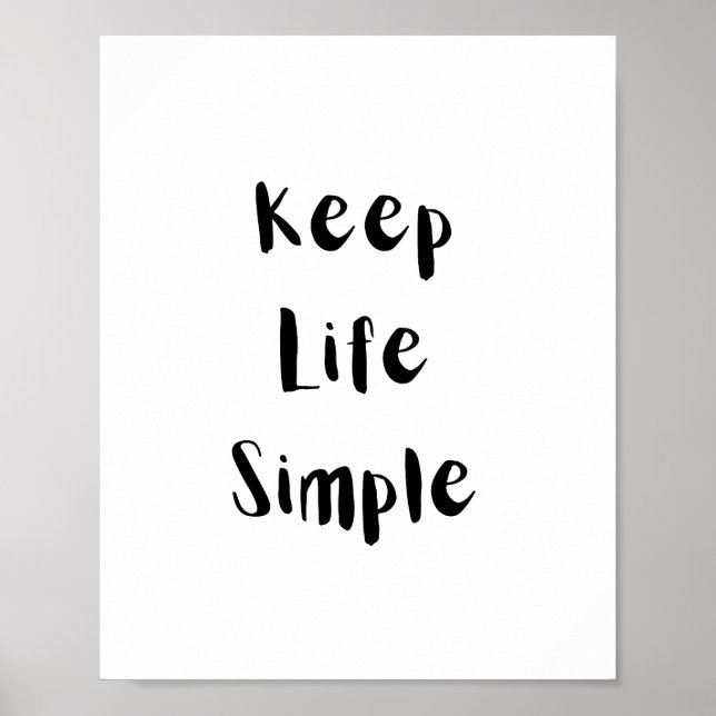 Keep Life Simple Motivational Quote Poster (Framsidan)