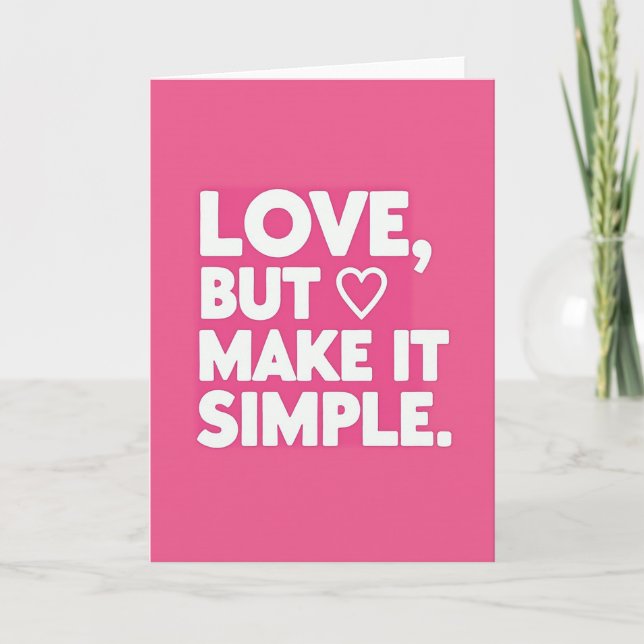 Keep Love Simple Minimalistkort Kort (Framsida)