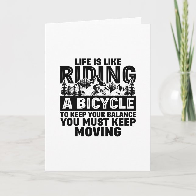 KEEP MOVING BICYCLE BALANCE Greeting Card Kort (Framsida)
