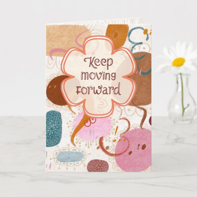 Keep Moving Forward Caramel Abstract Greeting Card Kort (Liten växt)