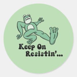 Keep on resisting with the Portland frog Runt Klistermärke