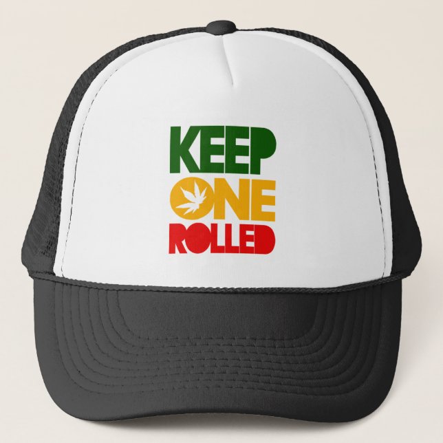 Keep one rolled - Herb Rasta Reggae - Trucker Cap Truckerkeps (Framsida)