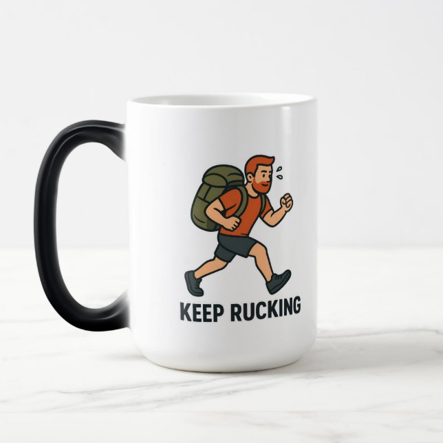 Keep Rucking Mug - Motivational Fitness Coffee Cup Magisk Mugg (Vänster)