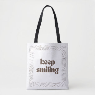 'Keep Smiling' Minimalistisk Konst Tygkasse