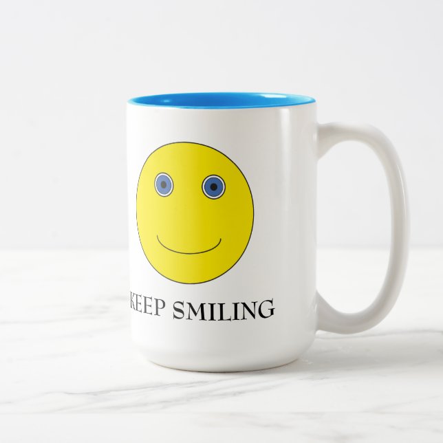 Keep Smiling Två-Tonad Mugg (Höger)