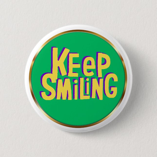 Keep Smiling Typography Positive Encouragement  Knapp (Framsida)