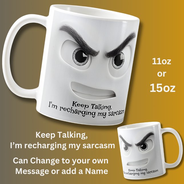 Keep Talking, Add Name Message Expressive Face  Kaffemugg (Skapare uppladdad)