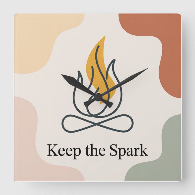 Keep The Spark Fyrkantig Klocka (Framsida)