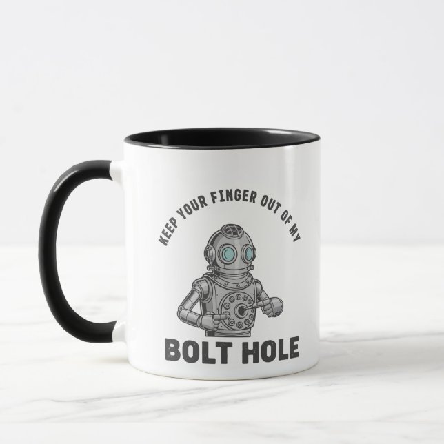 "Keep Your Finger Out Of My Bolt Hole" Mug - Funny Mugg (Vänster)
